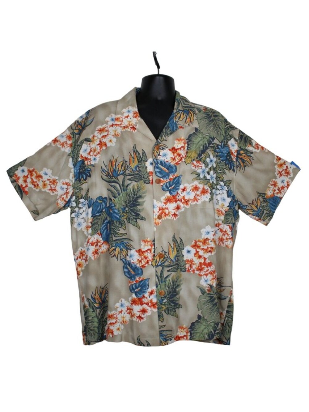 Toes On The Nose Hawaiian Leis Palm Aloha Camp Shirt Mens XXL 2XL Button Up Down